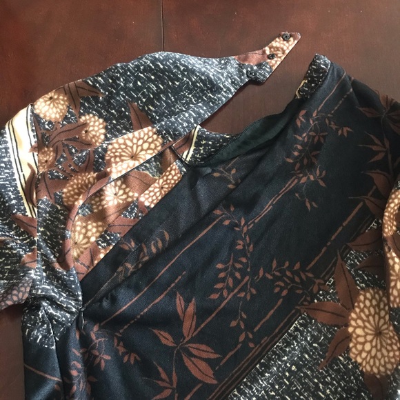 Floral Geometric 70’s Maxi - Vintage Polyester Blend - Picture 5 of 11